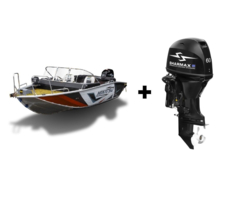 Комплект Алюминиевая лодка (катер) Mikatsu (Микатсу) 470 (Z43) Sport + мотор Sharmax SMF60FEL-T EFI