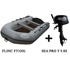 Лодка ПВХ FLINC FT320L + 2х-тактный лодочный мотор Sea Pro T 9.8S